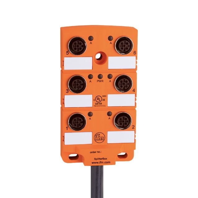 ifm electronic EBC Series Sensor Box, M12, 5m cable, 6 port