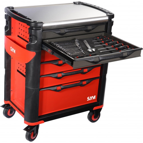 SAM 6 Drawer Foam Wheeled Tool Trolley