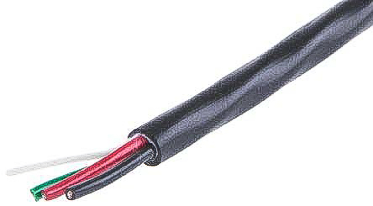 Alpha Wire Xtra-Guard 2 Performance Cable Control Cable, 3 Cores, 0.23 mm² 24 AWG, Unscreened, 30 m, Black Polyvinyl
