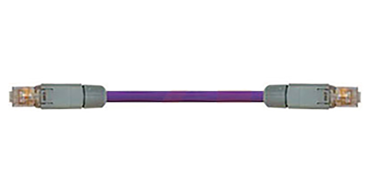 IgusRI9296, 2m Cat5, Purple RJ45 to Male RJ45 Male, STP Shielded, Terminated PUR Sheath