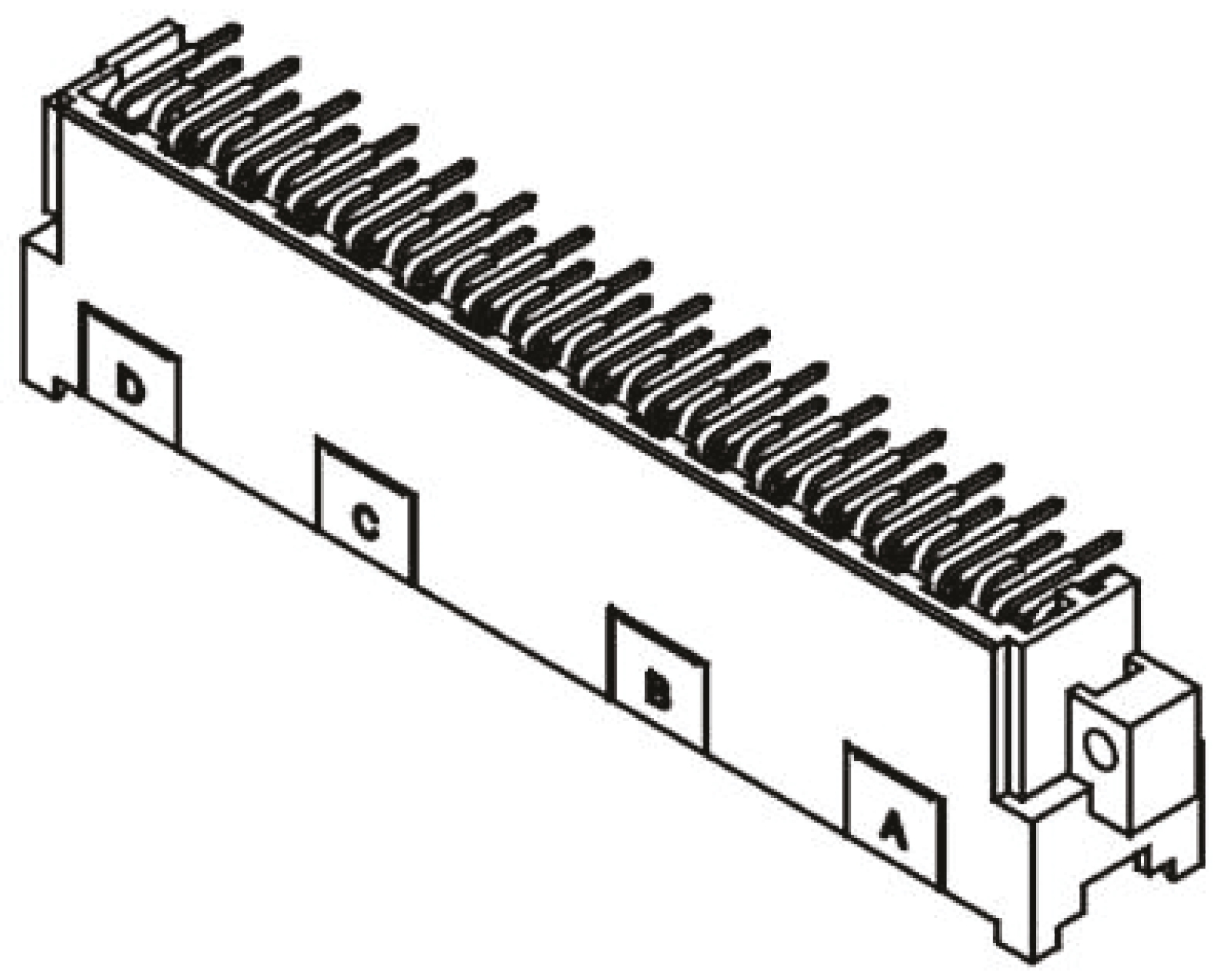 Harting 09 06 48 Way 2.54 mm, 5.08 mm Pitch, Type F Class C2, 3 Row, Right Angle DIN 41612 Connector, Plug