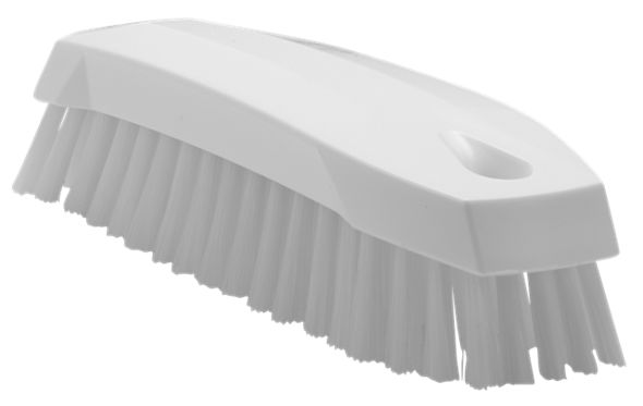 Vikan Medium Bristle White Scrubbing Brush, 20mm bristle length, Polyester bristle material