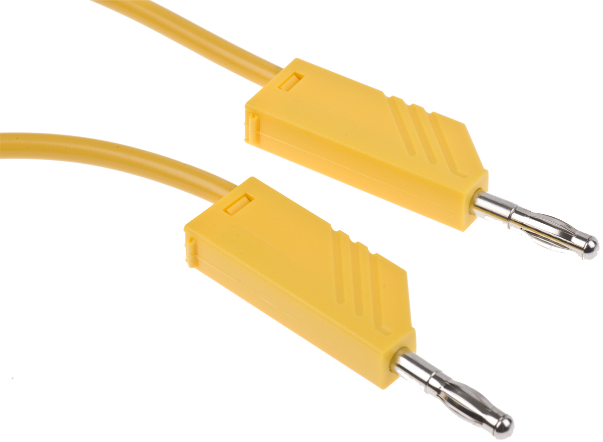 Hirschmann Test & Measurement Test lead, 16A, 60V dc, Yellow, 1m Lead Length