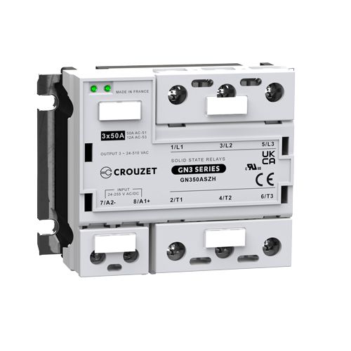 Crouzet GN3 Series Solid State Relay, 50 A Load, Panel Mount, 510 V rms Load