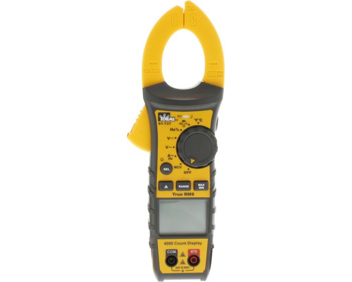 Ideal Industries 61-737 Clamp Meter, 400 A dc 400 A ac 600 V 600 V ac CAT III 600 V