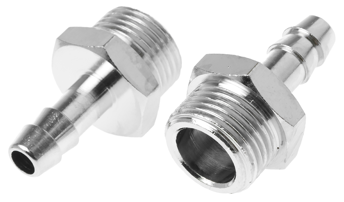 Legris LF3000 Series Straight Threaded Adaptor, G 1/4 Male to Push In 7 mm, Threaded-to-Tube Connection Style