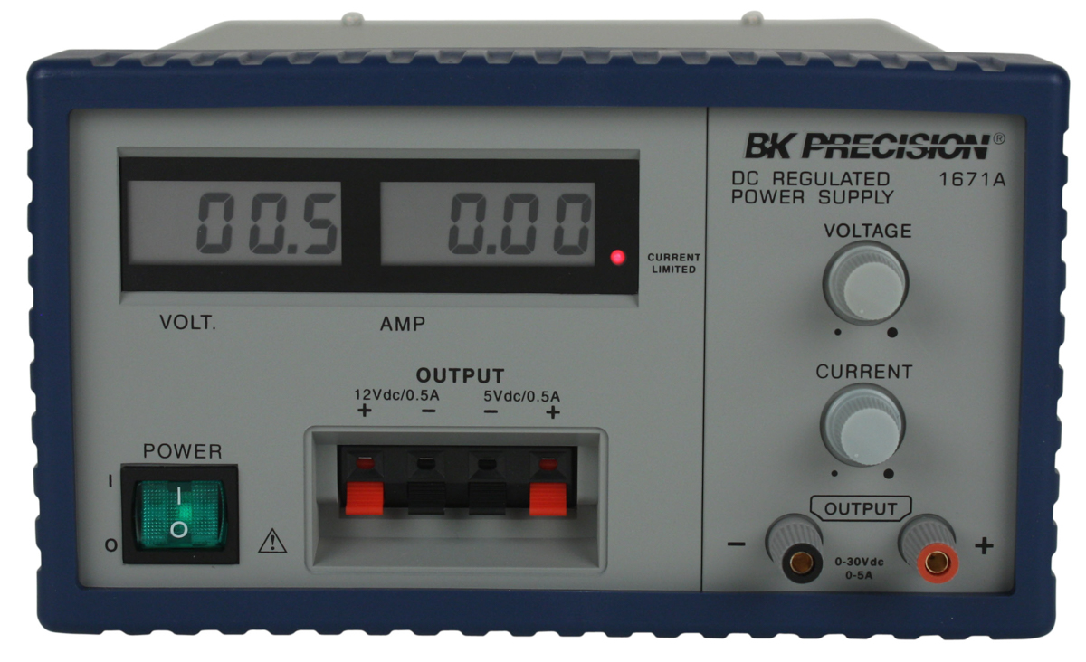 BK Precision 1671A Series Digital Bench Power Supply, 0 → 30V, 5A, 3-Output, 158W - UKAS Calibrated
