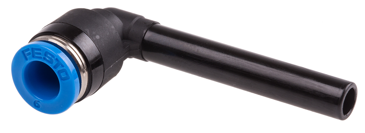 Festo QSL Series Elbow Tube-toTube Adaptor, Push In 6 mm to Push In 6 mm, Tube-to-Tube Connection Style, 153066