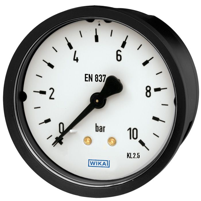 WIKA G 1/4 Analogue Pressure Gauge 2.5bar Back Entry 50mm Outside Diameter