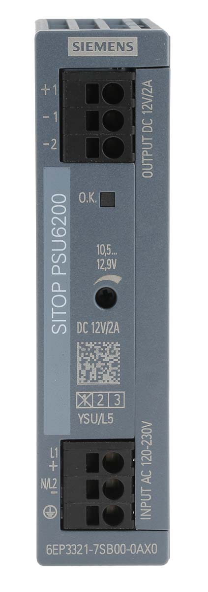 Siemens SITOP PSU6200 Switched Mode DIN Rail Power Supply, 120 → 230 V ac / 120 → 240V dc ac, dc Input,