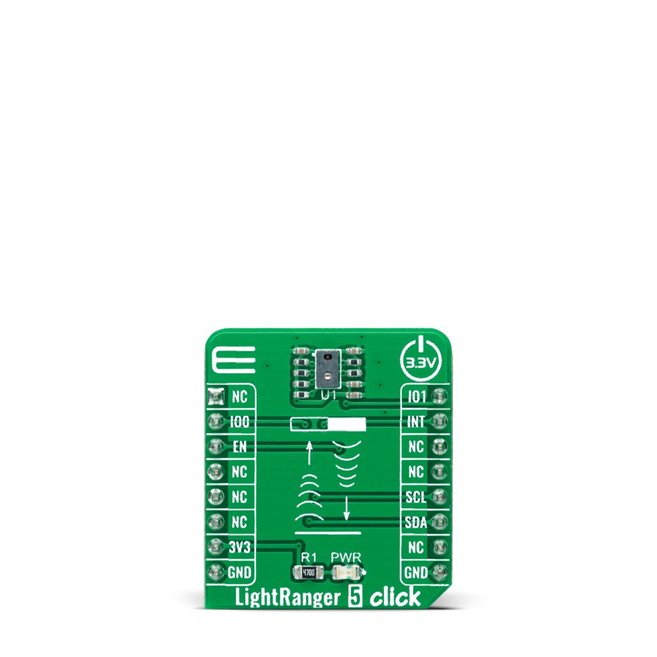 MikroElektronika LightRanger 5 Click ToF Sensor Add On Board for TMF8801 mikroBUS Socket