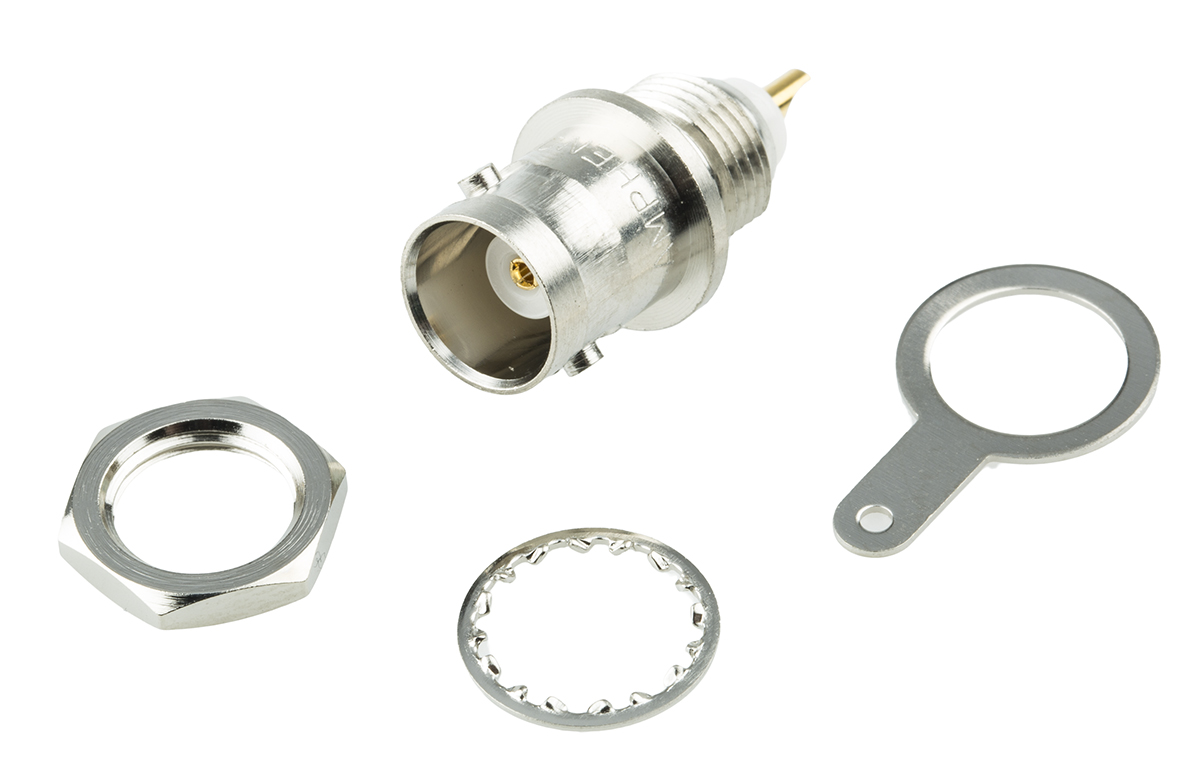 Amphenol RF, Jack Panel Mount BNC Connector, 50Ω, Solder Termination, Straight Body