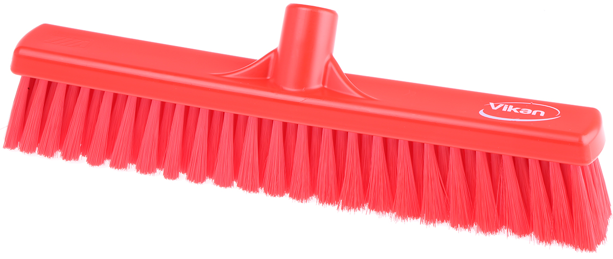 Vikan Broom, Red With PET Bristles for General Purpose