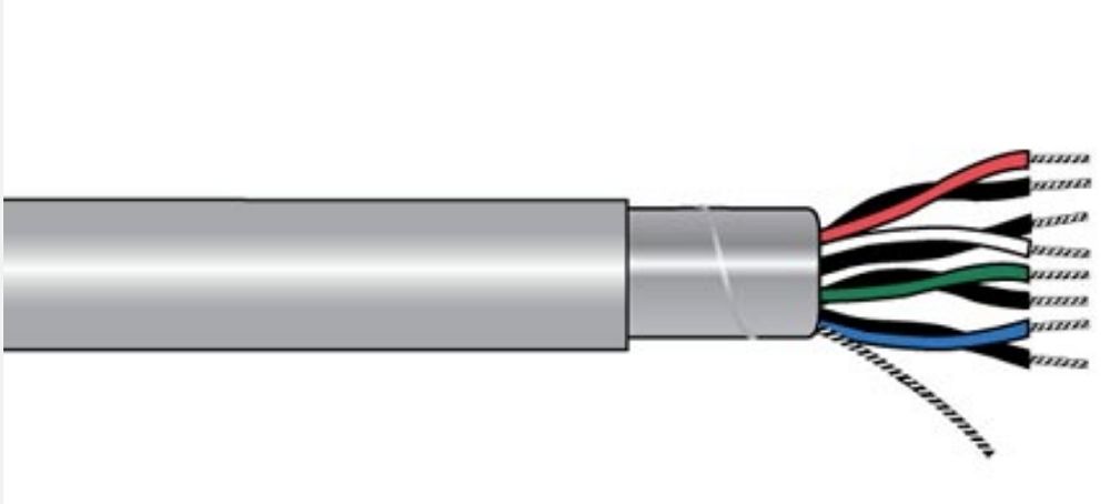 Alpha Wire Alpha Essentials Communication & Control Series Data Cable, 4 Pairs, 8 Cores, 0.32 mm², Screened, 22 AWG,