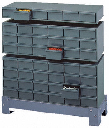 Durham 18 Drawer Storage Unit, Steel, 279mm x 857mm x 295mm, Grey