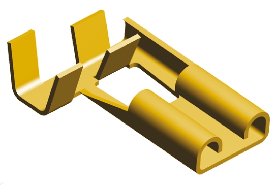 TE Connectivity FASTON .250 Uninsulated Female Spade Connector, Flag Terminal, 6.35 x 0.81mm Tab Size, 1mm² to 2.5mm²