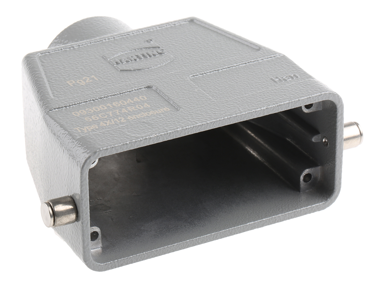HARTING Han B Heavy Duty Power Connector Hood, PG21 Thread, Top Entry