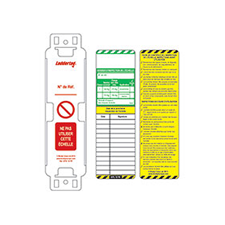 Brady Red on White Safety Ladder Tag, French Language, 1 per Pack