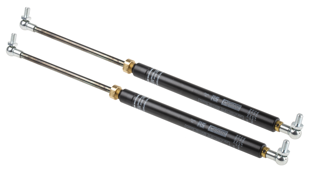 Camloc Steel Gas Strut, with Ball & Socket Joint, 364.0mm Extended Length, 150.0mm Stroke Length