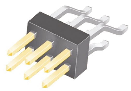 Samtec TSM Series Right Angle Surface Pin Header, 8 Contact(s), 2.54 mm Pitch, 2 Row, Unshrouded