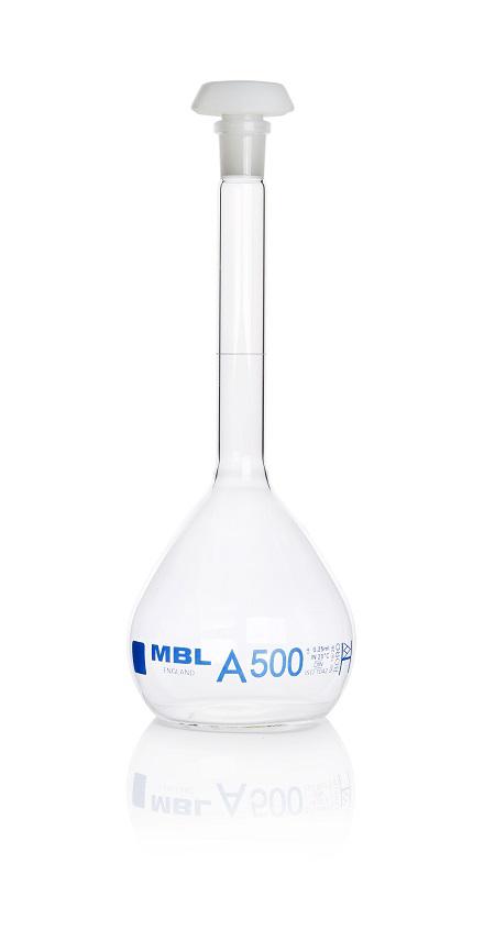 RS PRO 1L Borosilicate Glass Narrow Neck Volumetric Flask