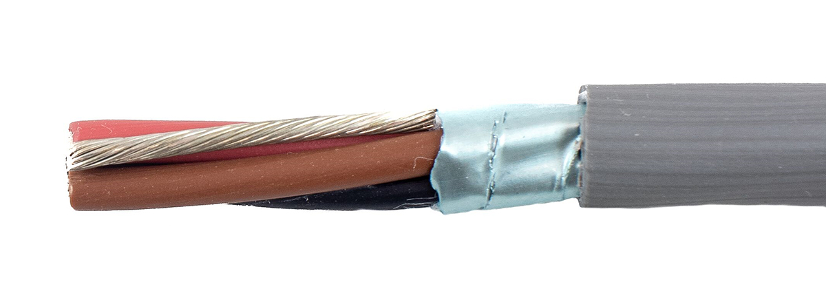 Alpha Wire Ecogen Ecocable Control Cable, 3 Cores, 0.56 mm² 20 AWG, Screened, 30 m, Grey Modified Polyphenylene Ether