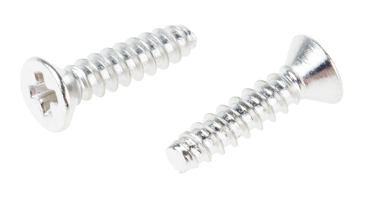 RS PRO Nickel Plated Steel Countersunk Head Self Tapping Screw, N°#4 x 1/2in Long 12.7mm Long