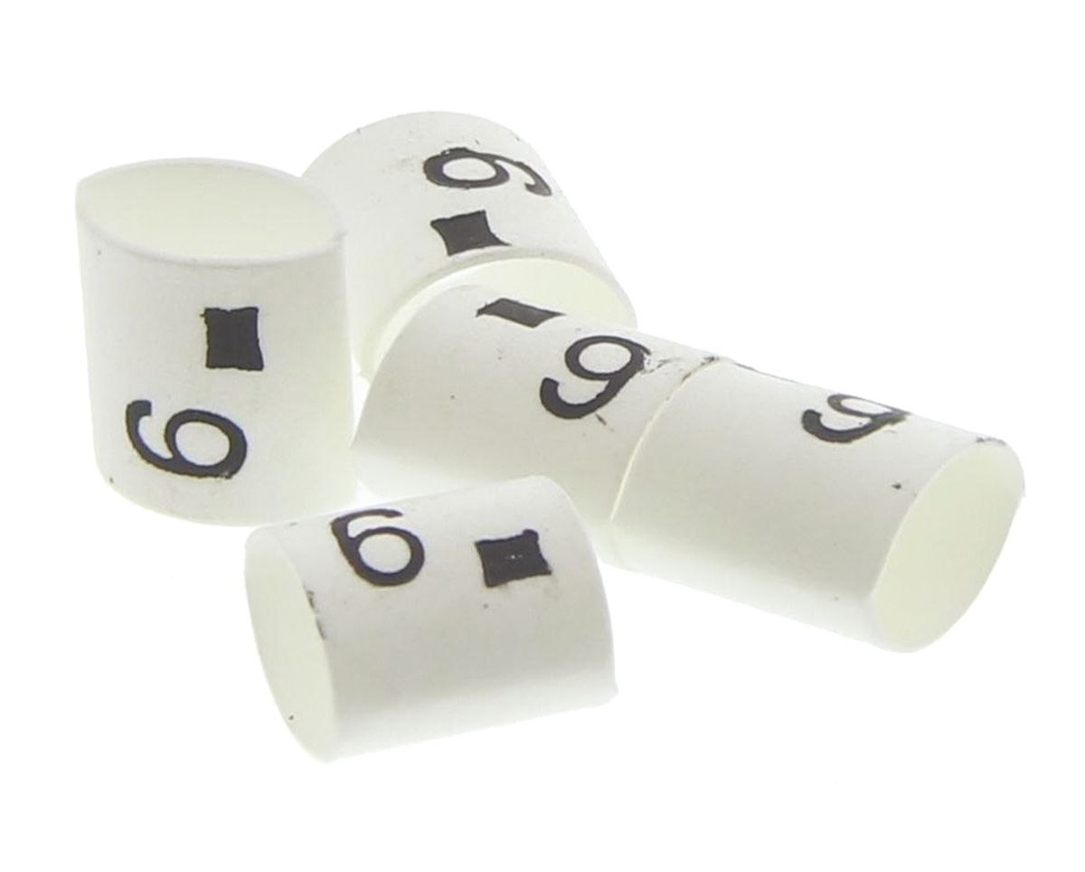 TE Connectivity Heat Shrink Cable Markers, White, Pre-printed "6", 1 → 3mm Cable, TRSA-1019/C/1/6