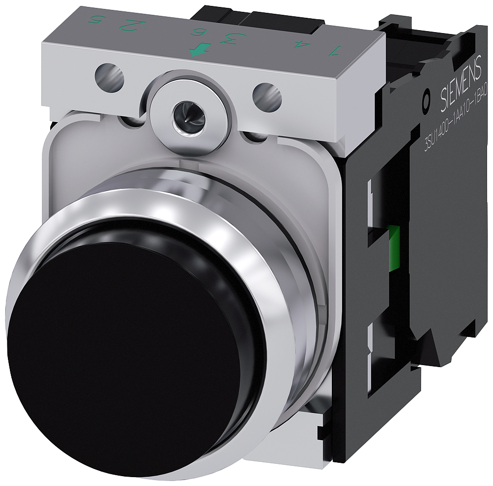 Siemens SIRIUS ACT 3SU11 Series Push Button Complete Unit, 22mm Cutout, SPST, IP66, IP67, IP69(IP69K)