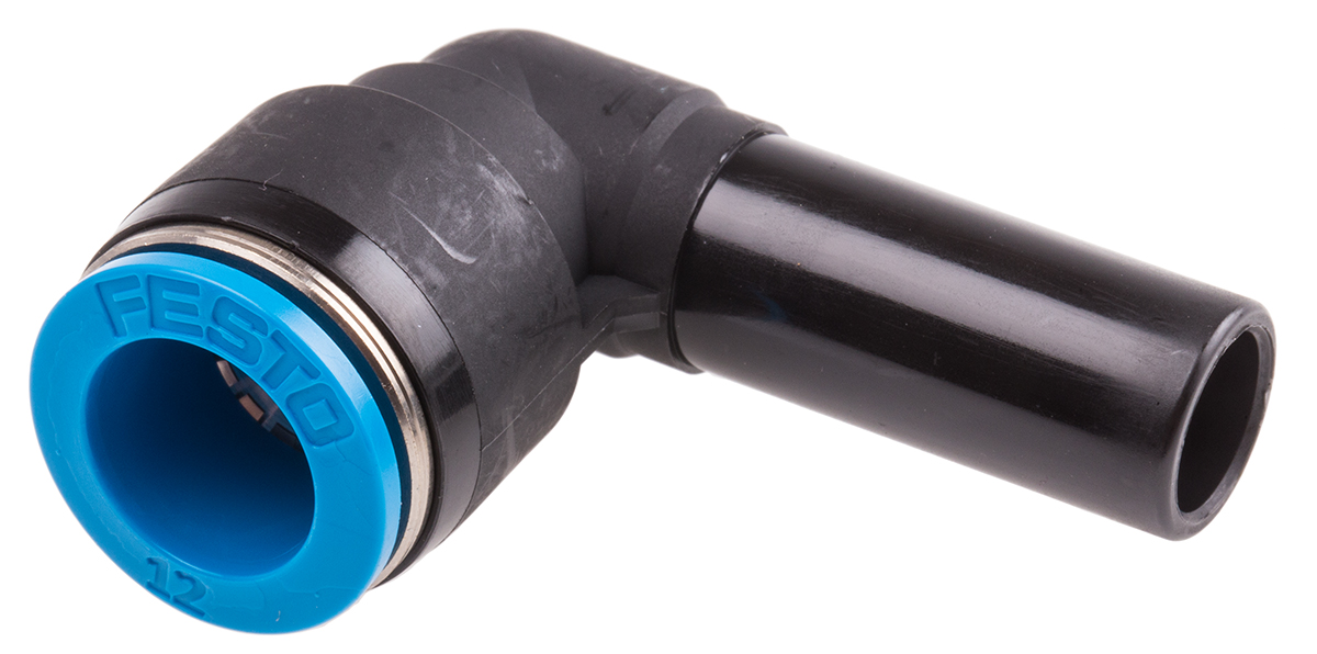 Festo QS Series Elbow Threaded Adaptor, R 1/2 Male to Push In 12 mm, Threaded-to-Tube Connection Style, 153054