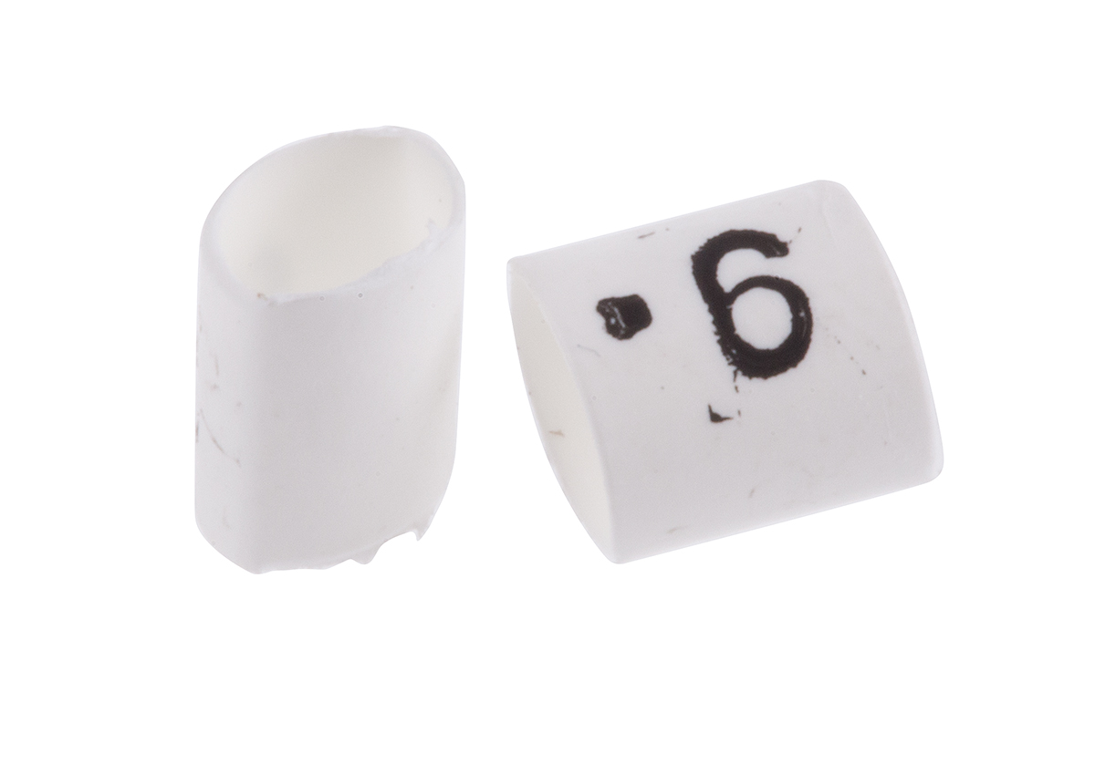 TE Connectivity Heat Shrink Cable Markers, White, Pre-printed "9", 1 → 3mm Cable, TRSA-1019/C/1/9