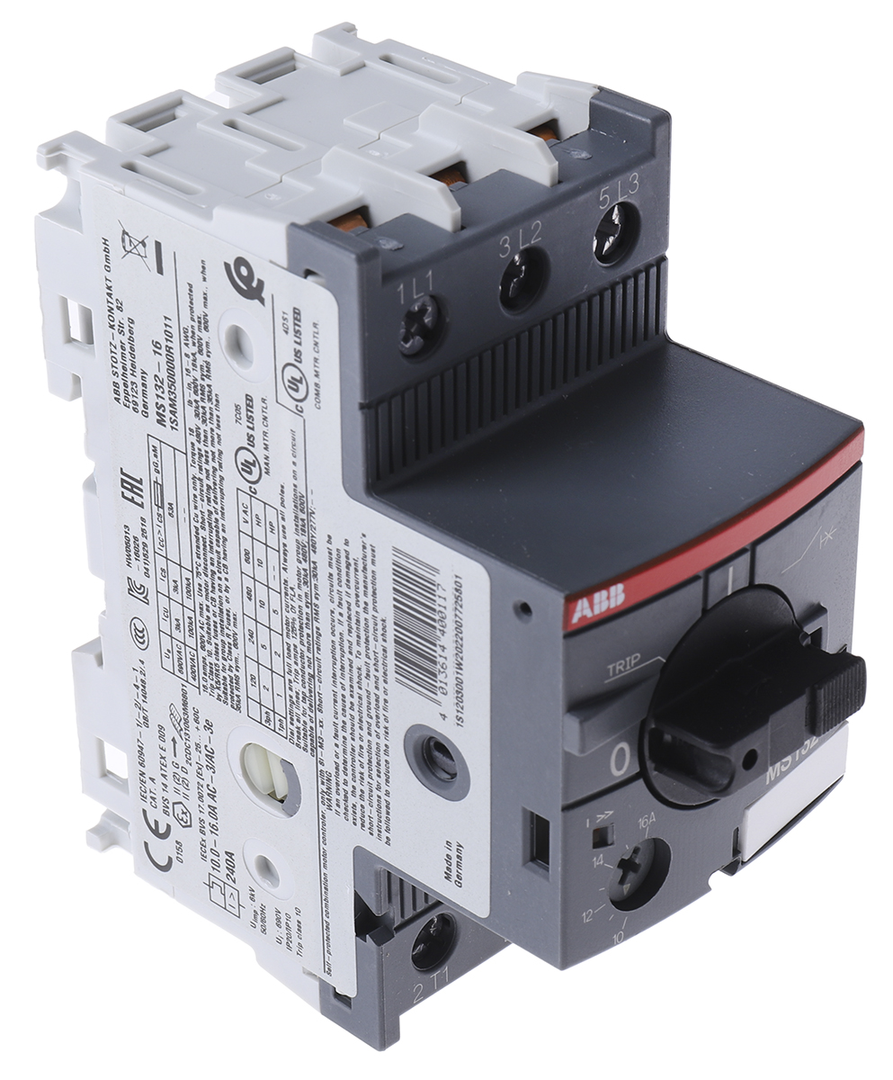 ABB 10 → 16 A Motor Protection Circuit Breaker