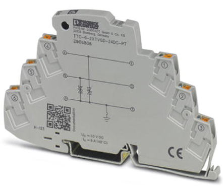 Phoenix Contact, TTC-6-2XTVSD-24DC-PT Surge Protector 30 V dc Maximum Voltage Rating 1kA Maximum Surge Current Surge