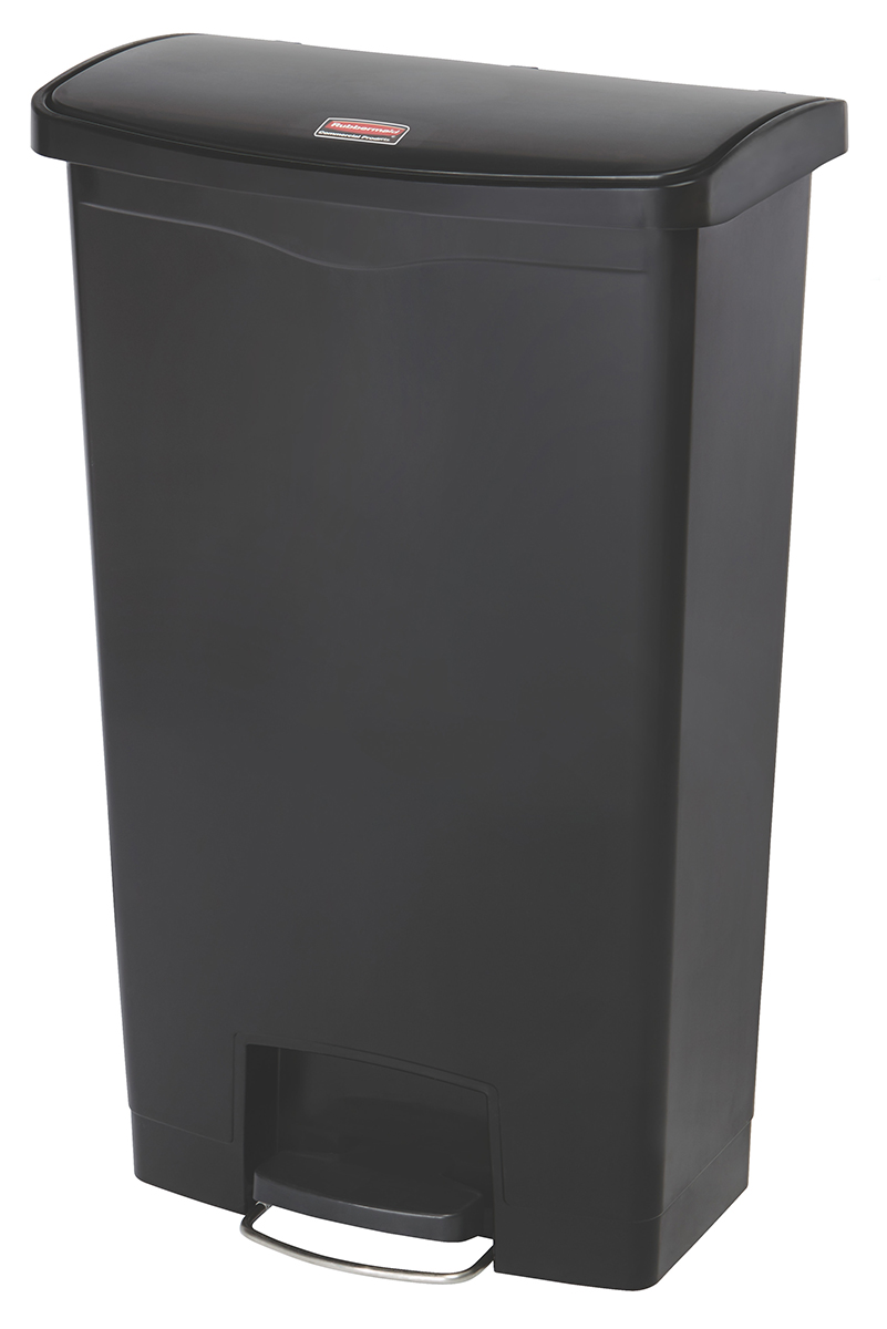 Rubbermaid Commercial Products Slim Jim 68L Black Pedal Polyethylene Waste Bin