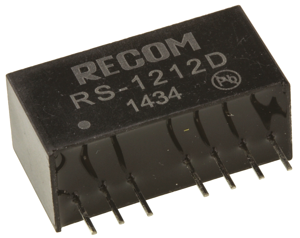 Recom RS DC-DC Converter, ±12V dc/ ±83mA Output, 9 → 18 V dc Input, 2W, Through Hole, +85°C Max Temp -40°C Min