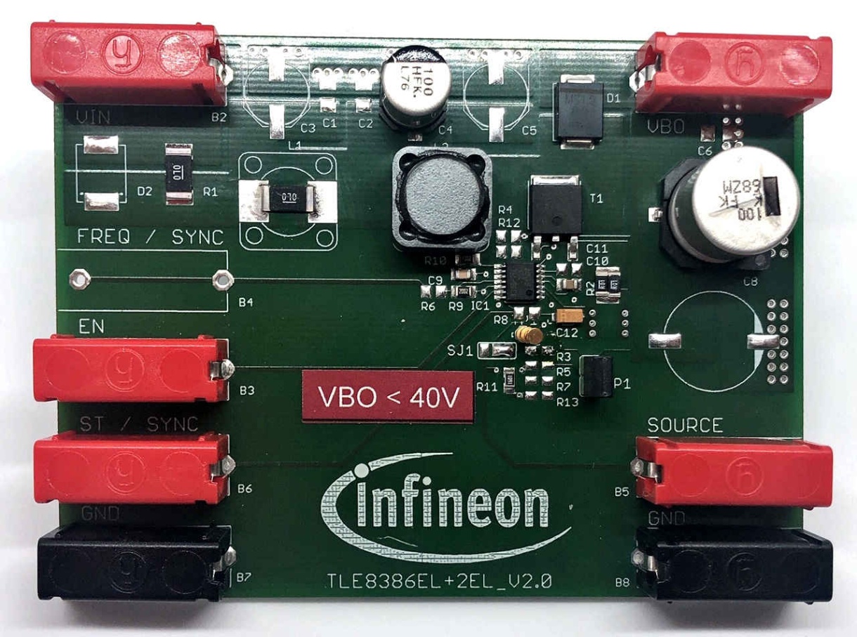 Infineon DEMOBOARD TLE8386-2EL Evaluation Board for TLE8386-2EL for Cluster Instruments, Navigation Units, Dashboard,