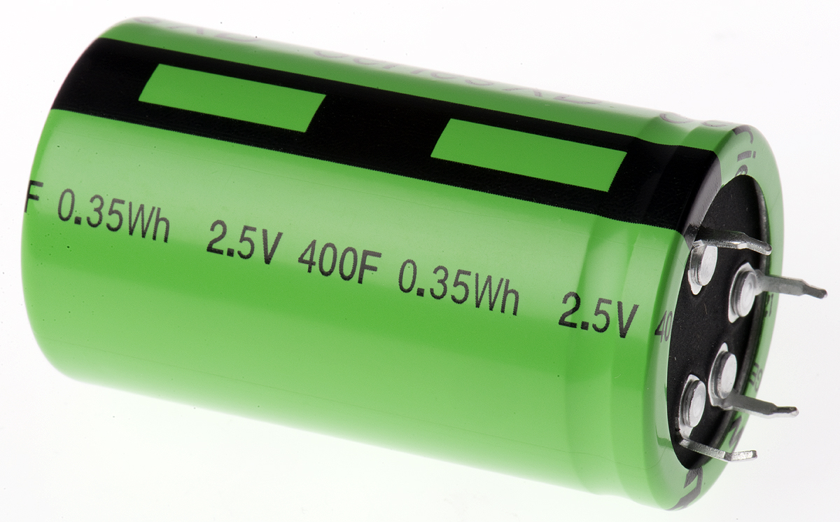Eaton 400F Supercapacitor ±10% Tolerance 2.5V dc, Through Hole