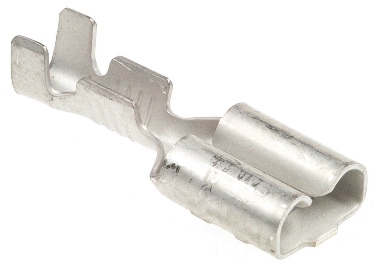 TE Connectivity FASTIN-FASTON .250 Uninsulated Female Spade Connector, Receptacle, 6.35 x 0.81mm Tab Size, 0.5mm² to