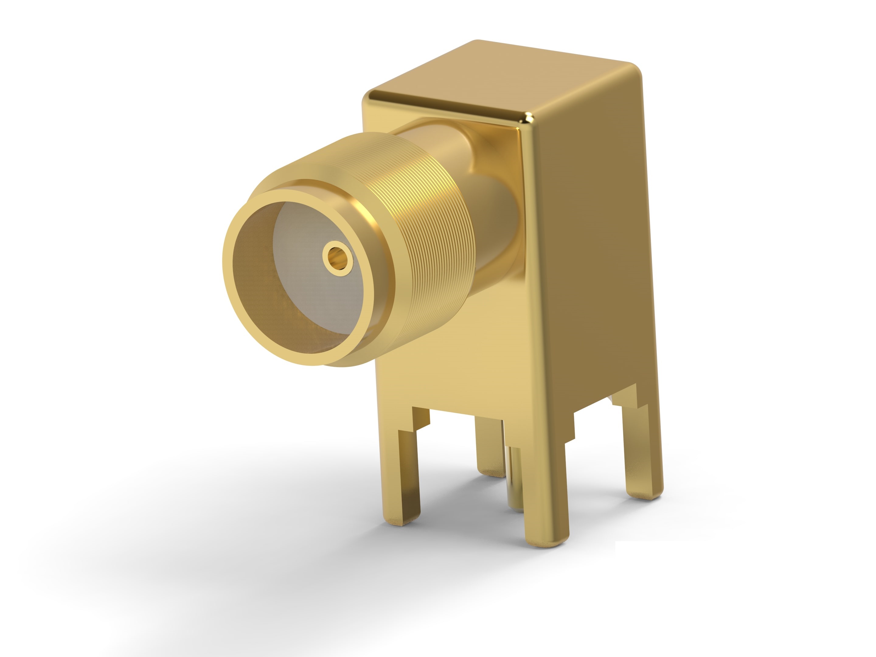 TE Connectivity 5-1814400 Series Socket Board Mount Coaxial PCB Connector, Solder, Through Hole Termination, Right