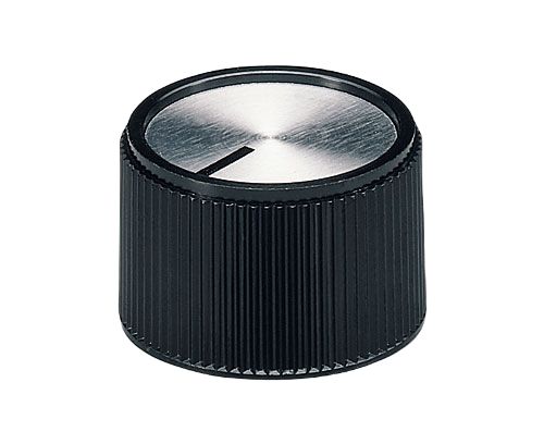 OKW 20mm Black Potentiometer Knob for 6mm Shaft Round Shaft, A1320260