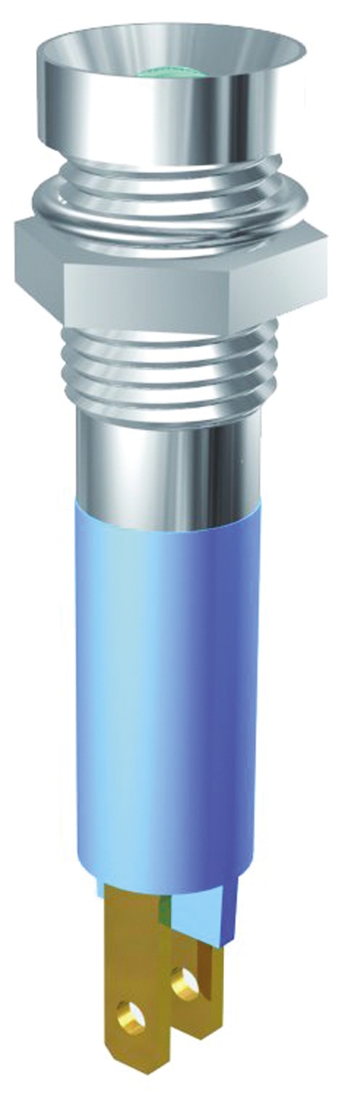 Signal Construct Red Panel Mount Indicator, 12 → 14V, 8mm Mounting Hole Size, Solder Tab Termination