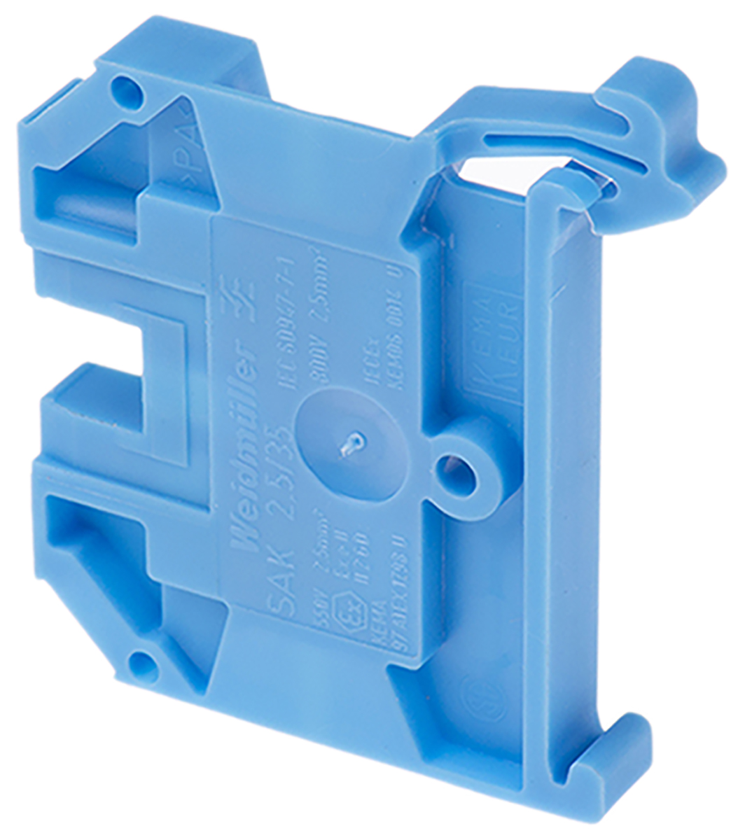 Weidmuller 0380480000 SAK Series Blue, 2.5mm², Single-Level, Screw Termination