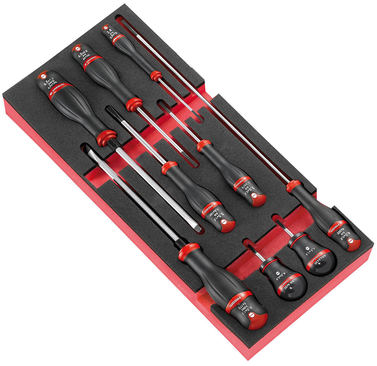 Facom Slotted Screwdriver Set, 9-Piece