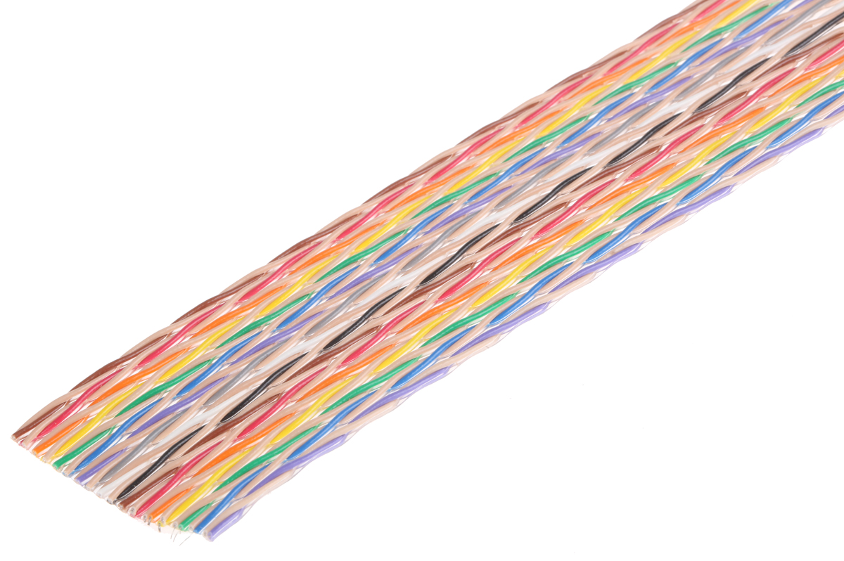 3M 1700 Series Twisted Ribbon Cable, 34-Way, 1.27mm Pitch, 30.48m Length, IDC to IDC