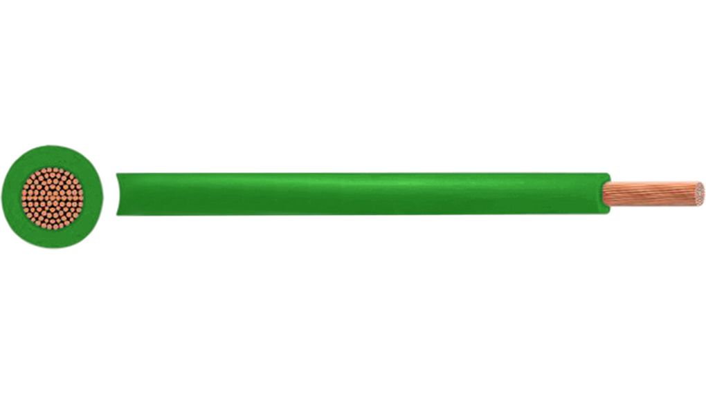 RND RND 475 Series Green 1.5 mm² Hook Up Wire, 16 AWG, 100m, PVC Insulation, RND 475-00563