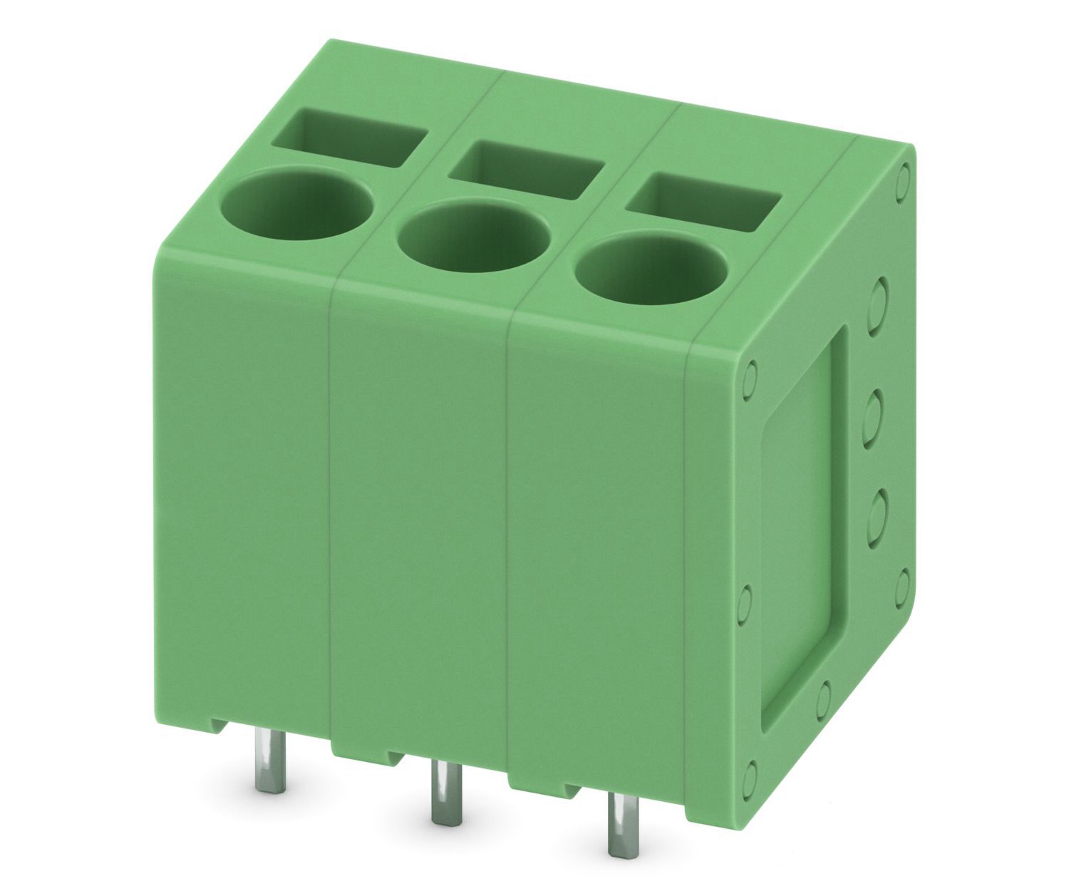 Phoenix Contact SPT 2.5/3-V-5.0 Series PCB Terminal Block, 3-Contact, 5mm Pitch, Through Hole Mount, 1-Row, Spring Cage