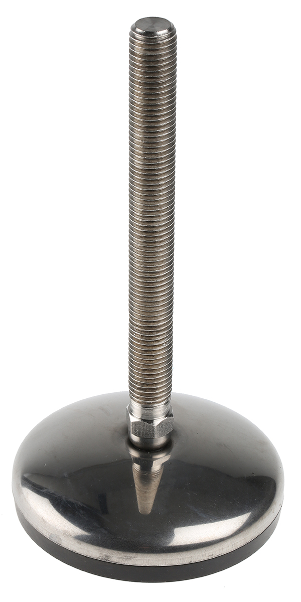 Nu-Tech Engineering M16 Stainless Steel Adjustable Foot, 1000kg Static Load Capacity 3.5° Tilt Angle