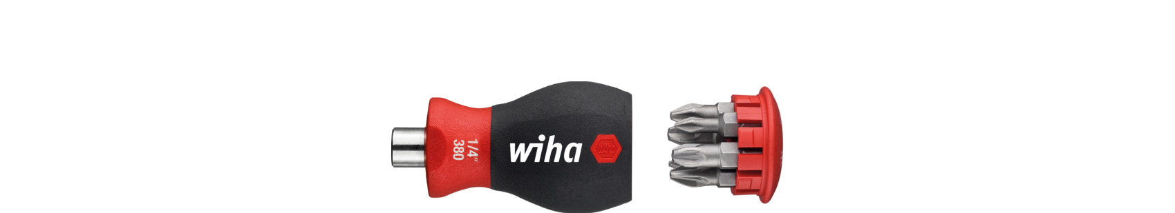 Wiha Phillips, Pozidriv Interchangeable Stubby Screwdriver Set, 1/4 in Tip
