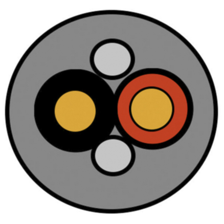 Belden70046 Series 2 Core Speaker Cable, 2.5 mm² CSA, 7.3mm od, 100m, Black