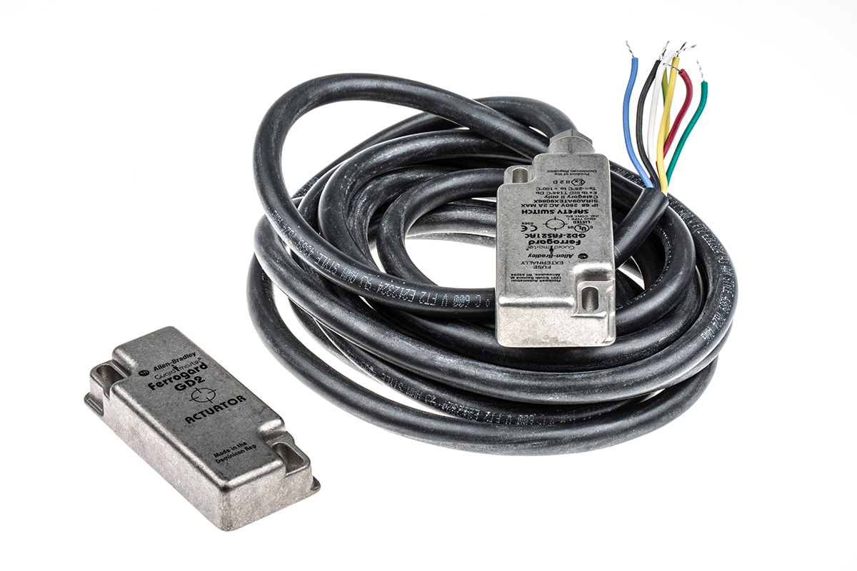 Allen Bradley Guardmaster 440N Series Magnetic Non-Contact Safety Switch, 250V ac, Stainless Steel Housing, 2NC, 3m